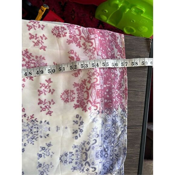 Knox Rose Chiffon Multicolored V-Neck Midi Dress Ruffle Tassel Boho Size Small - Picture 15 of 15